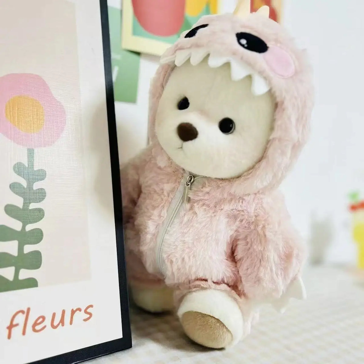 Osito de Peluche con Disfraz de Dinosaurio – 30 cm